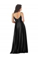 V-Neck Silk like Satin Sleeveless Low Back Black Formal Dress / Bridesmaid Dress Edinburgh