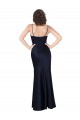 Cowl Neck Silk like Satin Sleeveless Dark Navy Black Tie Evening Gown / Prom Dress / Bridesmaid Dress Edinburgh