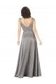 V-Neck Silk like Satin Sleeveless Pearl Grey Formal Evening Gown / Prom Dress / Bridesmaid Dress Edinburgh