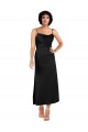 Spaghetti Straps Silk like Satin Sleeveless Black Formal Evening Gown / Prom Dress / Bridesmaid Dress Edinburgh