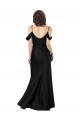 Off the Shoulder Silk like Satin Sleeveless Low Back Black Formal Dress / Bridesmaid Dress Edinburgh