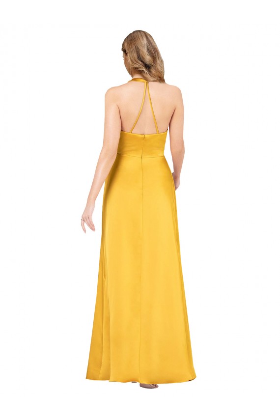 V-Neck Silk like Satin Sleeveless Open Back Formal Dress / Bridesmaid Dress Edinburgh