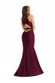 V-Neck Silk like Satin Sleeveless Open Back Burgundy Formal Plus Size Evening Gown / Prom Dress / Bridesmaid Dress Edinburgh
