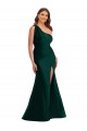 One Shoulder Silk like Satin Sleeveless Ever Green Formal Plus Size Evening Gown / Prom Dress / Bridesmaid Dress Edinburgh