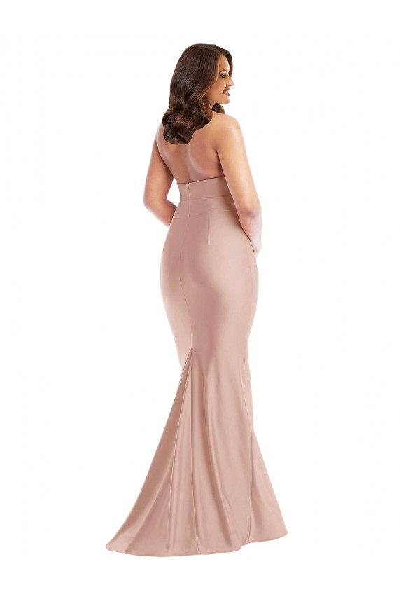Halter Neck Silk like Satin Sleeveless Open Back Dusty Pink Formal Plus Size Evening Gown / Prom Dress / Bridesmaid Dress Edinburgh