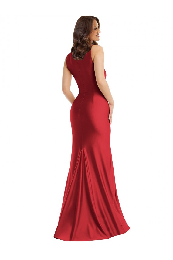 Square Neck Silk like Satin Sleeveless Red Formal Plus Size Evening Gown / Prom Dress / Bridesmaid Dress Edinburgh