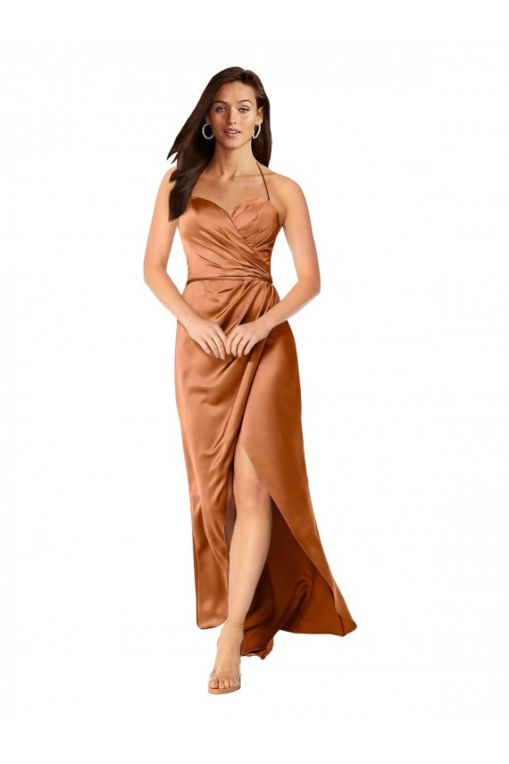Spaghetti Straps Silk like Satin Sleeveless Low Back Orange High Low Evening Gown / Prom Dress / Bridesmaid Dress Edinburgh