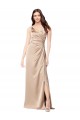 Spaghetti Straps Silk like Satin Sleeveless Low Back Champagne Pink Formal Evening Gown / Prom Dress / Bridesmaid Dress Edinburgh