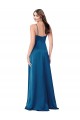 Spaghetti Straps Silk like Satin Sleeveless Low Back Peacock Blue Formal Evening Gown / Prom Dress / Bridesmaid Dress Edinburgh