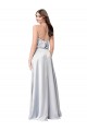 Halter Neck Silk like Satin Sleeveless Low Back Fog Formal Evening Gown / Bridesmaid Dress Edinburgh