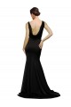 V-Neck Silk like Satin Sleeveless Sweep Train Black Formal Evening Gown / Prom Dress / Bridesmaid Dress Edinburgh