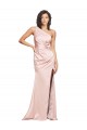 One Shoulder Silk like Satin Sleeveless Low Back Pink Formal Evening Gown / Prom Dress / Bridesmaid Dress Edinburgh