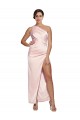 One Shoulder Silk like Satin Sleeveless Low Back Pink Semi Formal Evening Dress / Prom Dress / Bridesmaid Dress Edinburgh