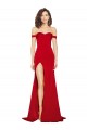 Off the Shoulder Silk like Satin Sleeveless Red Formal Evening Gown / Prom Dress / Bridesmaid Dress Edinburgh