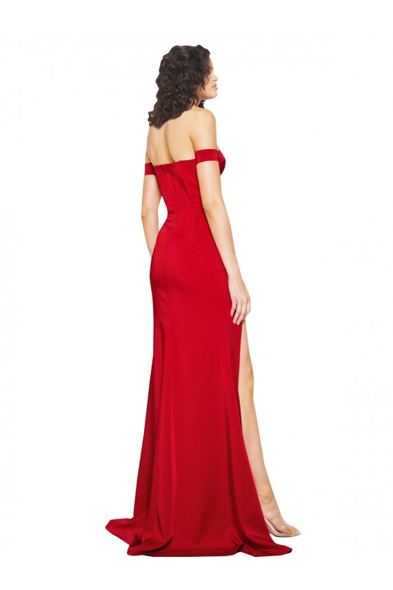 Off the Shoulder Silk like Satin Sleeveless Red Formal Evening Gown / Prom Dress / Bridesmaid Dress Edinburgh