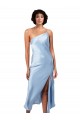 One Shoulder Silk like Satin Sleeveless Light Sky Blue Formal Evening Gown / Prom Dress / Bridesmaid Dress Edinburgh