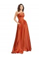 Round Neck Silk like Satin Sleeveless Low Back Burnt Orange Formal Evening Gown / Prom Dress / Bridesmaid Dress Edinburgh