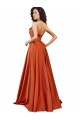 Round Neck Silk like Satin Sleeveless Low Back Burnt Orange Formal Evening Gown / Prom Dress / Bridesmaid Dress Edinburgh
