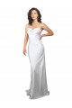 Cowl Neck Silk like Satin Sleeveless Criss Cross Open Back White Beach Wedding Dresses Edinburgh