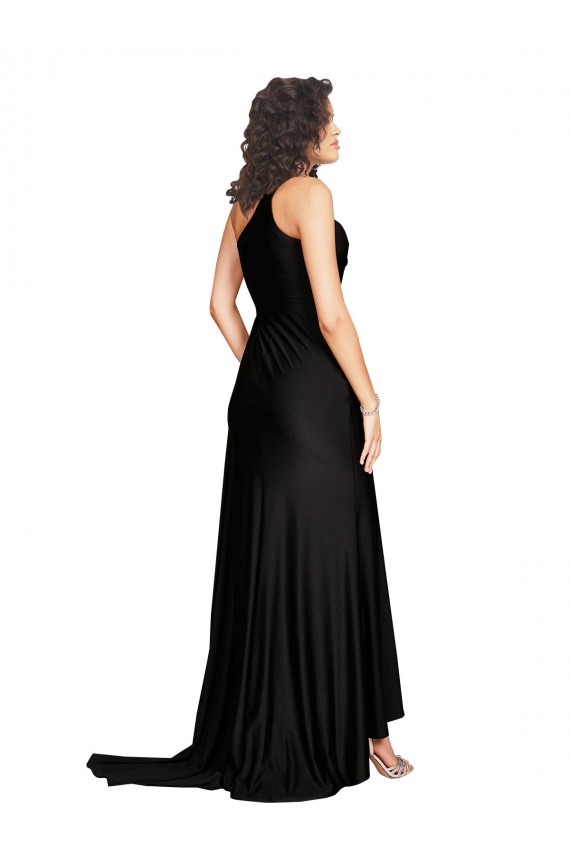 One Shoulder Silk like Satin Sleeveless Black Black Tie Evening Gown / Prom Dress / Bridesmaid Dress Edinburgh