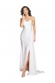 One Shoulder Silk like Satin Sleeveless White Wedding Dress Edinburgh