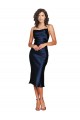 Spaghetti Straps Silk like Satin Sleeveless Dark Navy Formal Evening Gown / Prom Dress / Bridesmaid Dress Edinburgh