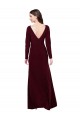 V-Neck Spandex Long Sleeves V-Back Burgundy Gold Prom Dress / Bridesmaid Dress Edinburgh