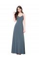 V-Neck Spandex Sleeveless Low Back Slate Grey Prom Dress / Bridesmaid Dress Edinburgh