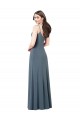 V-Neck Spandex Sleeveless Low Back Slate Grey Prom Dress / Bridesmaid Dress Edinburgh