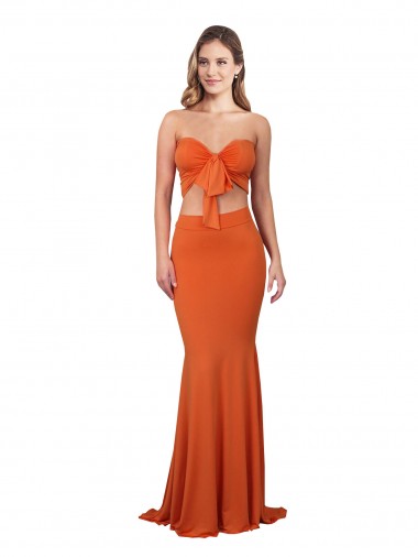 Strapless Spandex Sleeveless Orange Formal Evening Gown / Prom Dress / Bridesmaid Dress Edinburgh