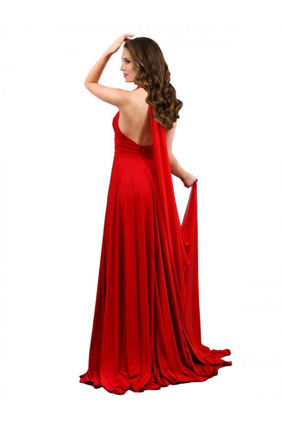Halter Neck Spandex Sleeveless Criss Cross Open Back Red Formal Evening Gown / Prom Dress / Bridesmaid Dress Edinburgh
