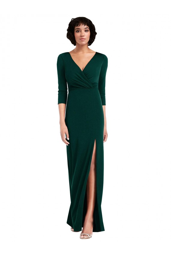 V-Neck Spandex Long Sleeves V-Back Dark Green Formal Evening Gown / Prom Dress / Bridesmaid Dress Edinburgh