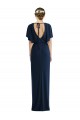 Bateau Neck Spandex Short Sleeves Open Back Dark Navy Semi Formal Evening Dress / Prom Dress / Bridesmaid Dress Edinburgh