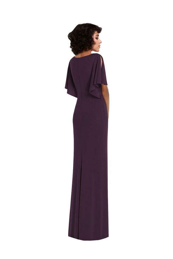 V-Neck Spandex Split Sleeves Grape Formal Evening Gown / Prom Dress / Bridesmaid Dress Edinburgh