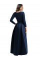 V-Neck Spandex Long Sleeves Dark Navy High Low Plus Size Evening Gown / Prom Dress / Bridesmaid Dress Edinburgh