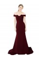 Off the Shoulder Stretch Crepe & Lace Sleeveless V-Back Burgundy Gold Formal Evening Gown / Prom Dress / Bridesmaid Dress Edinburgh