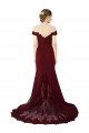 Off the Shoulder Stretch Crepe & Lace Sleeveless V-Back Burgundy Gold Formal Evening Gown / Prom Dress / Bridesmaid Dress Edinburgh