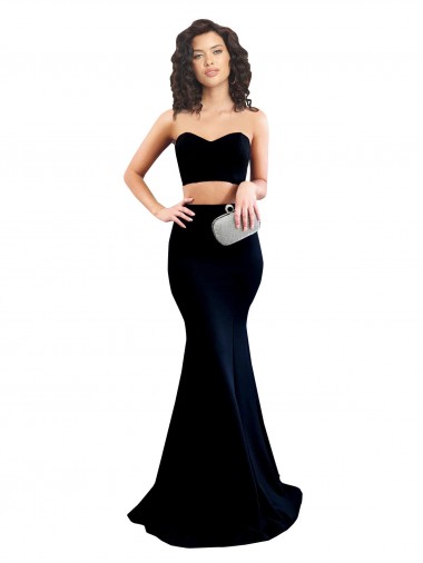 High Neck Stretch Crepe Sleeveless Low Back Black Formal Evening Gown / Prom Dress / Bridesmaid Dress Edinburgh