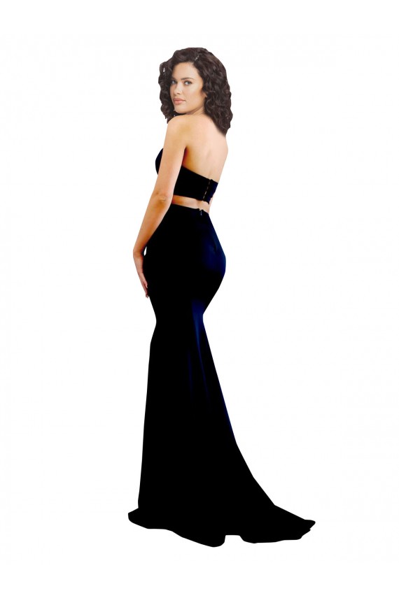 High Neck Stretch Crepe Sleeveless Low Back Black Formal Evening Gown / Prom Dress / Bridesmaid Dress Edinburgh
