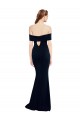 Off the Shoulder Stretch Crepe Sleeveless Keyhole Back Dark Navy Formal Dress / Bridesmaid Dress Edinburgh