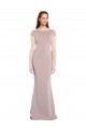 Boat Neck Stretch Crepe Cap Sleeves Tie Back Dusty Pink Formal Evening Gown / Prom Dress / Bridesmaid Dress Edinburgh