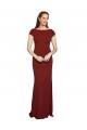 Round Neck Stretch Crepe Cap Sleeves Keyhole Back Burgundy Formal Evening Gown / Prom Dress / Bridesmaid Dress Edinburgh