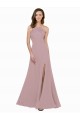 Jewel Neck Stretch Crepe Sleeveless Keyhole Back Dusty Pink Prom Dress / Bridesmaid Dress Edinburgh