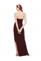 Strapless Stretch Crepe Sleeveless Burgundy Gold Formal Evening Gown / Prom Dress / Bridesmaid Dress Edinburgh