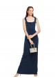 Scoop Neck Stretch Crepe Sleeveless Low Back Dark Navy Formal Evening Gown / Prom Dress / Bridesmaid Dress Edinburgh