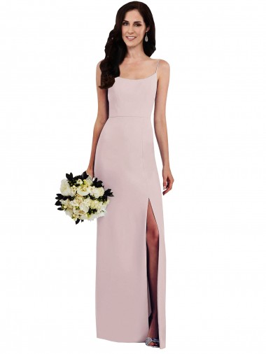 Spaghetti Straps Stretch Crepe Sleeveless V-Back Formal Evening Gown / Prom Dress / Bridesmaid Dress Edinburgh