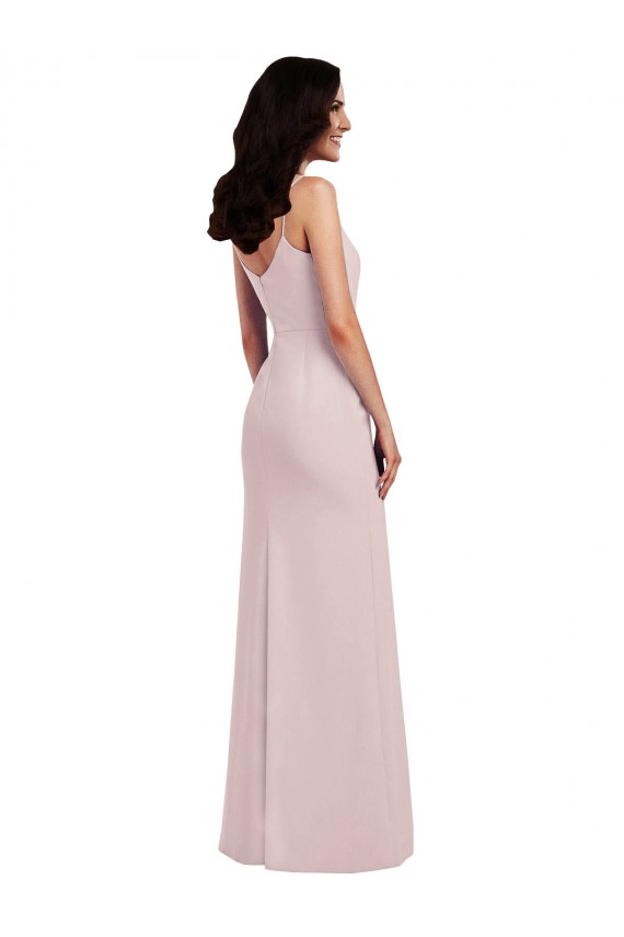 Spaghetti Straps Stretch Crepe Sleeveless V-Back Formal Evening Gown / Prom Dress / Bridesmaid Dress Edinburgh