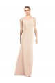 Bateau Neck Stretch Crepe Sleeveless Open Back Nude Semi Formal Evening Dress / Prom Dress / Bridesmaid Dress Edinburgh