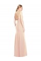 Bateau Neck Stretch Crepe Sleeveless Open Back Nude Semi Formal Evening Dress / Prom Dress / Bridesmaid Dress Edinburgh