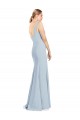 V-Neck Stretch Crepe Sleeveless Low Back Light Sky Blue Bridesmaid Dress / Formal Dress Edinburgh